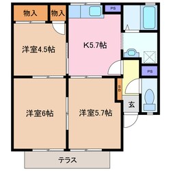 日永駅 徒歩10分 1階の物件間取画像